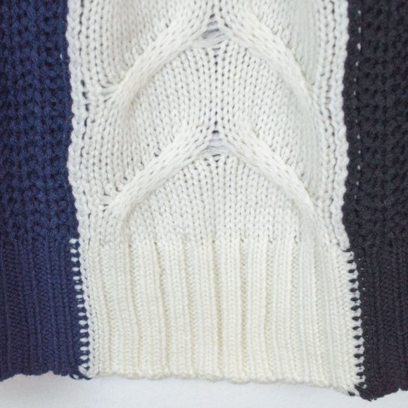 Free Generation Color block Fringe Cable Sweather - Picture 6 of 13